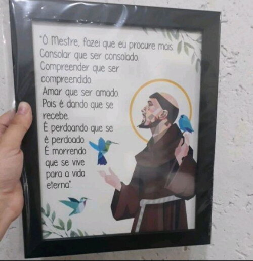 Quadro Decorativo religioso com oração de São Francisco
