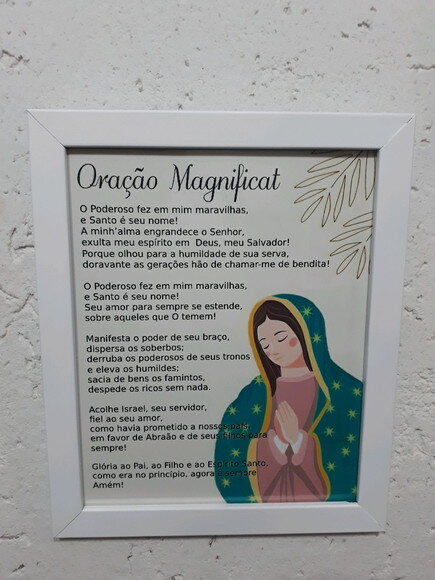 Quadro Decorativo religioso com oração Magnificat