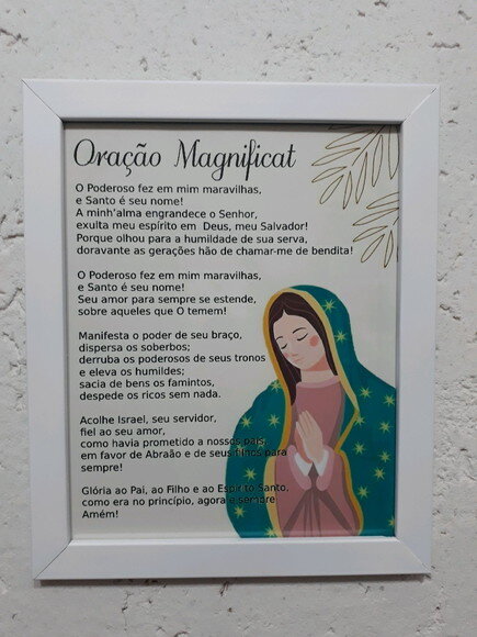 Quadro Decorativo religioso com oração Magnificat