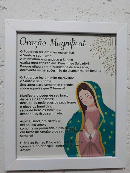 Quadro Decorativo religioso com oração Magnificat