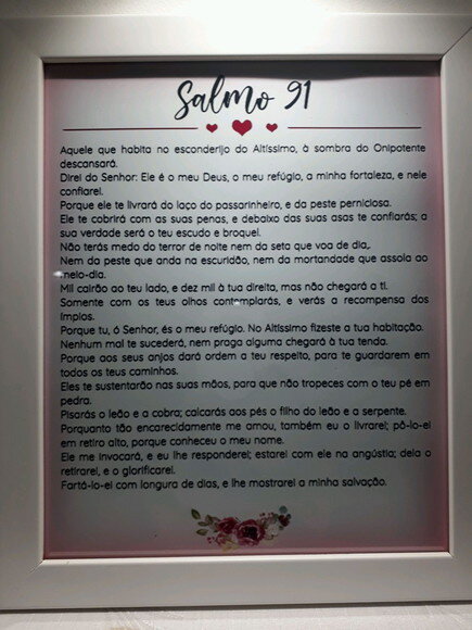 Quadro Decorativo religioso com Salmo 91