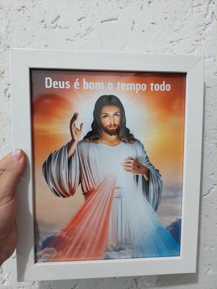 Quadro Jesus Misericordioso "deus É Bom O Tempo Todo"