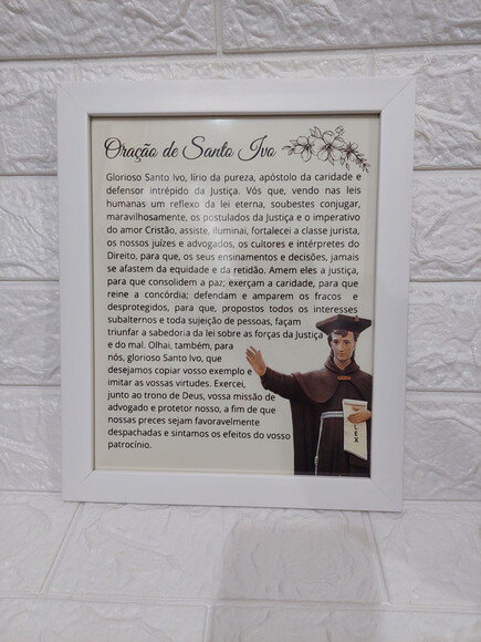 Quadro Religioso Com Oração De Santo Ivo
