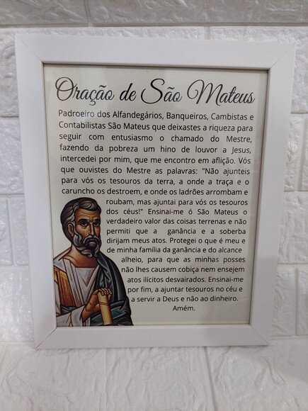 Quadro Religioso Com Oração De São Mateus