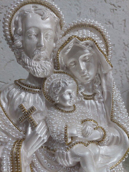 Sagrada Família 30 cm , Pérolas e Strass.