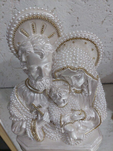 Sagrada Família 30 cm , Pérolas e Strass.
