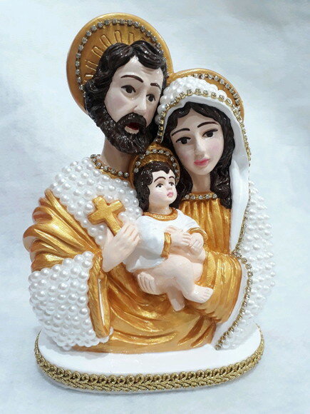 Sagrada Família busto 20cm com pérolas