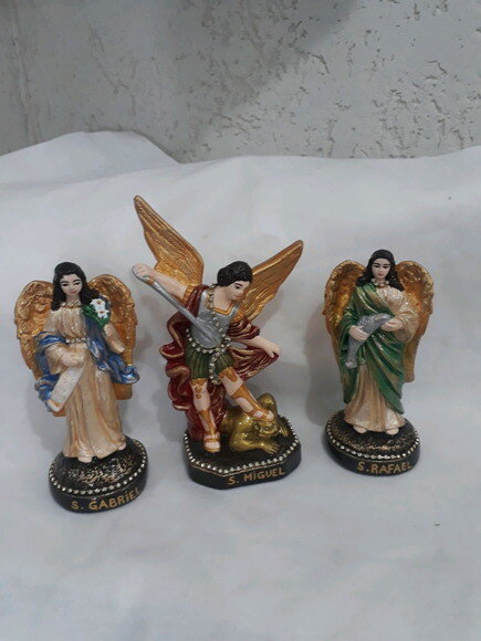 Trio de Arcanjos , São Miguel, Gabriel e Rafael, 15cm