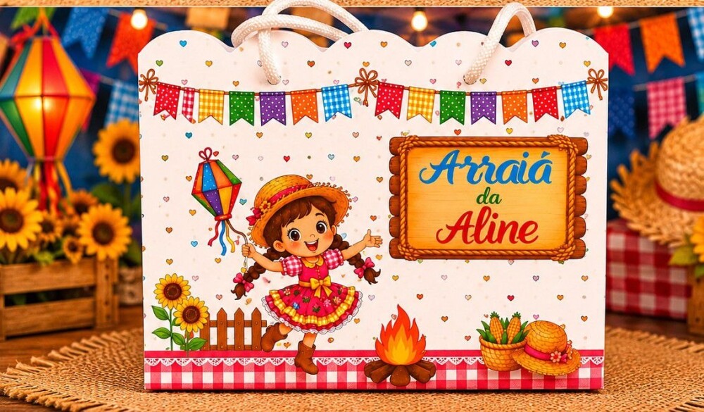 20 unidades Sacolinha personalizada Tema festa junina menino ou m