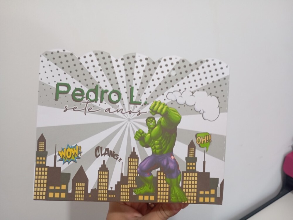 20 unidades Sacolinha personalizada Tema Hulk
