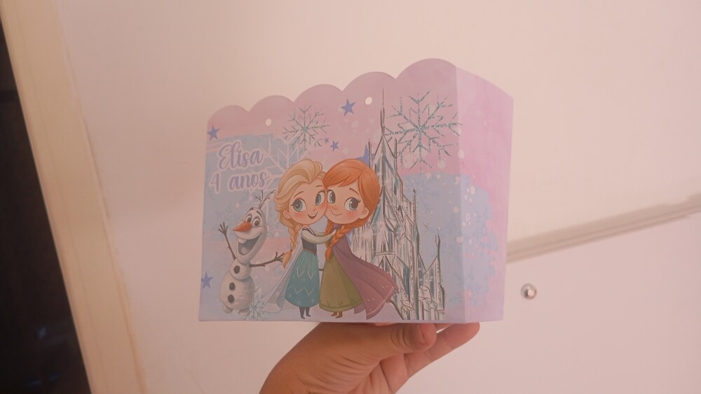 20 unidades Sacolinha personalizada Tema Frozen