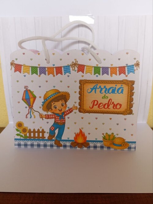 20 unidades Sacolinha personalizada Tema festa junina menino ou m