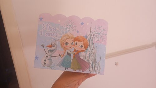 20 unidades Sacolinha personalizada Tema Frozen