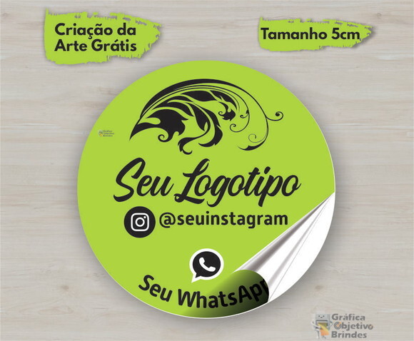 100 Etiquetas Adesivas Personalizadas 5cm