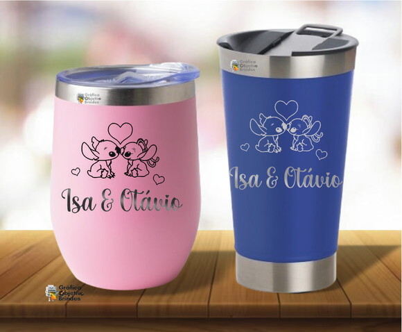 2 Copos Térmicos Personalizados para Casal