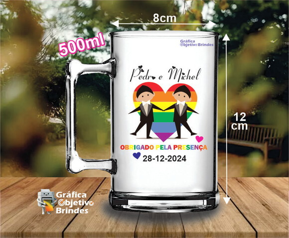 50 Canecas de Chopp Personalizadas para Casamento Lgbtqia+