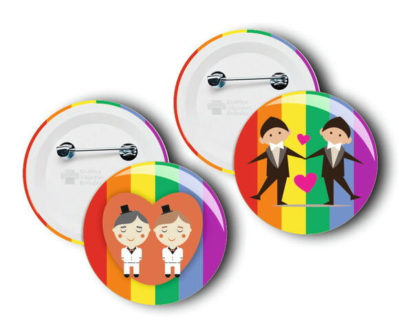 Botton - Broche Personalizado Lgbt - Orgulho Gay - 5,5cm
