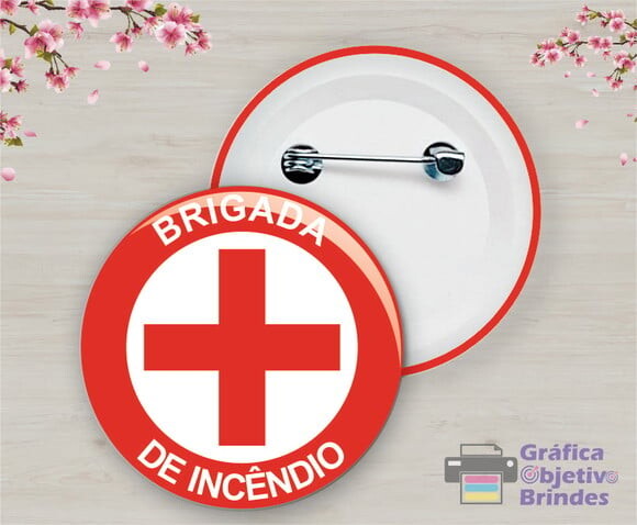 Botton Personalizado Brigada de Incêndio Emergência
