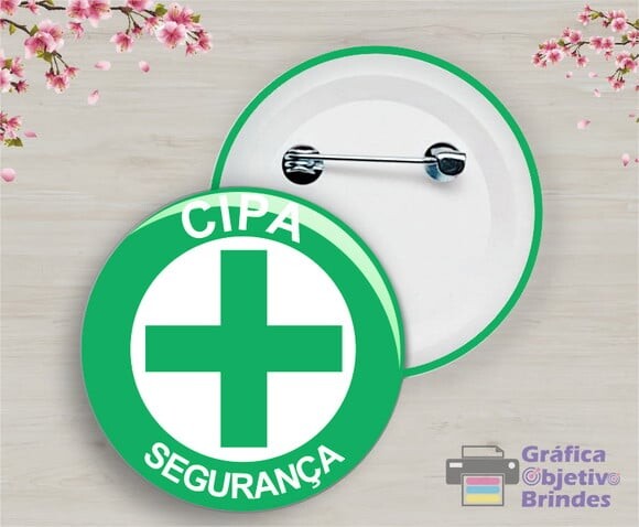 Botton Personalizado da Cipa - Sipat - Segurança do Trabalho
