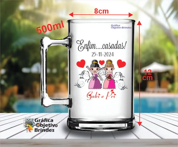 Caneca de Chopp Personalizada para Casamento Lgbtqia+
