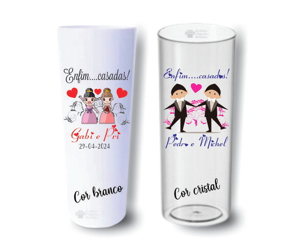 Copo Long Drink Personalizado - Lgbtqia+ - Casamento Gay (50 copo