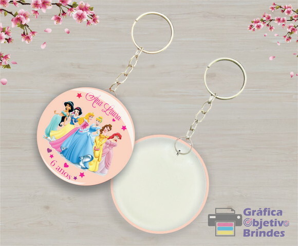 Chaveiro Personalizado Princesa para Brinde e Lembrancinha