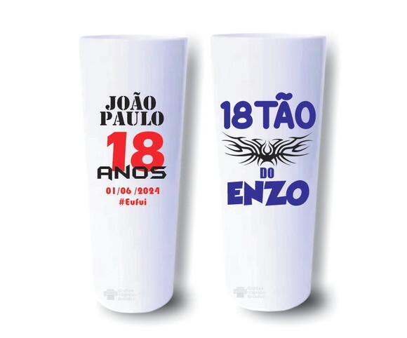 Copo Long Drink Personalizado 18 Anos (100 copos)