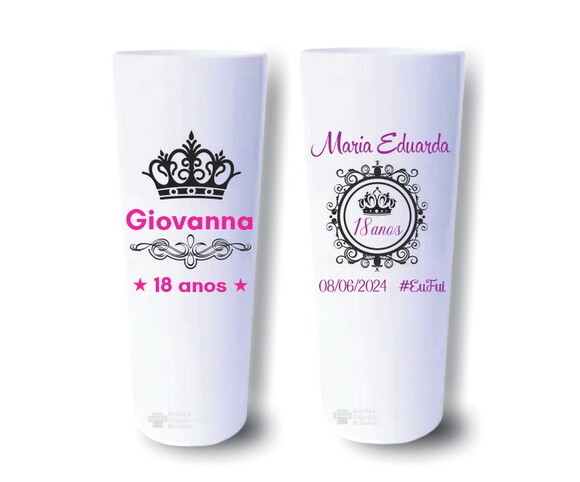 Copo Long Drink Personalizado 18 Anos (25 copos)