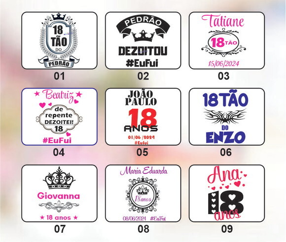 Copo Long Drink Personalizado 18 Anos I 18tão (50 copos)