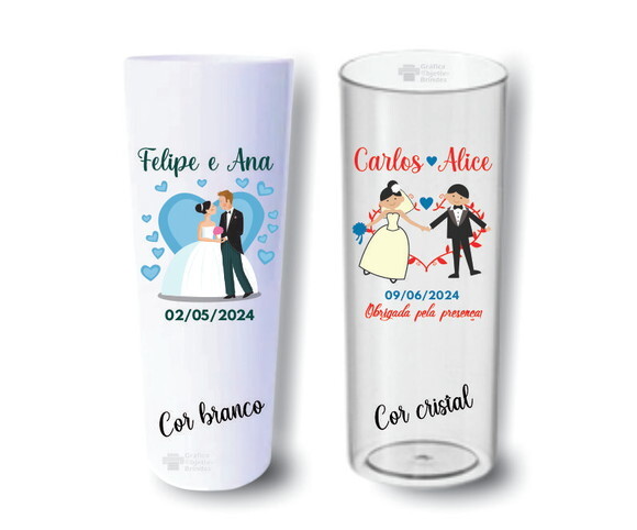 Copo Long Drink Personalizado Festa Casamento (100 copos)
