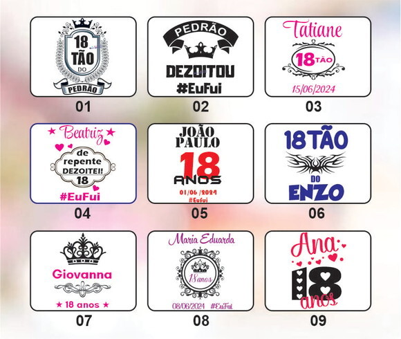 Copo Personalizado Long Drink - Festa 18 Anos (25 copos)