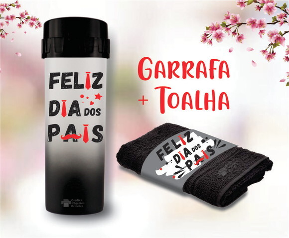 Kit Garrafa Personalizada + Toalha - Dia dos Pais