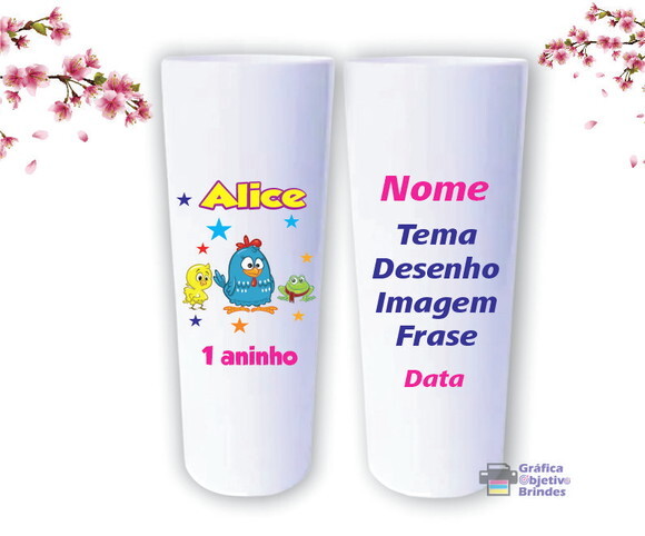 Lembrancinha Personalizada Long Drink Galinha Pintadinha
