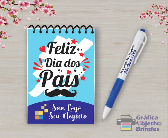 Lembrancinha Personalizada Dia dos Pais Bloquinho e Caneta