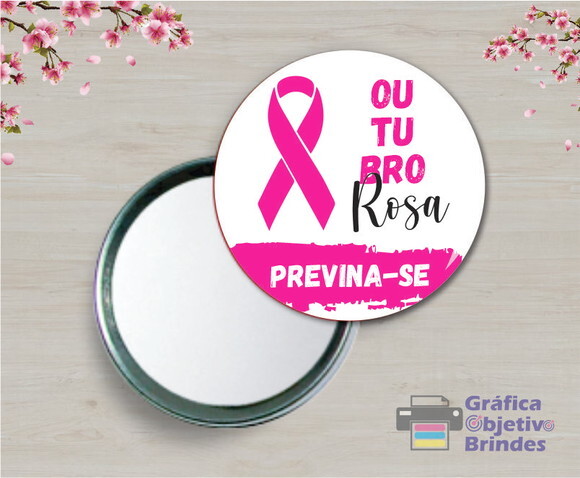 Lembrancinha Personalizada Outubro Rosa Espelho Espelhinho