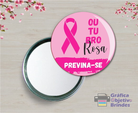 Lembrancinha Personalizada Outubro Rosa Espelho Espelhinho