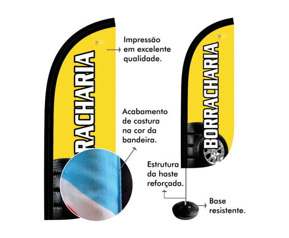 Wind Banner Borracharia Personalizado Completo 1,90m - Flag