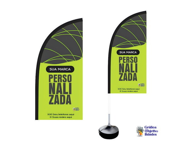Wind Banner Dupla Face 1,90m Completo Personalize Sua Marca