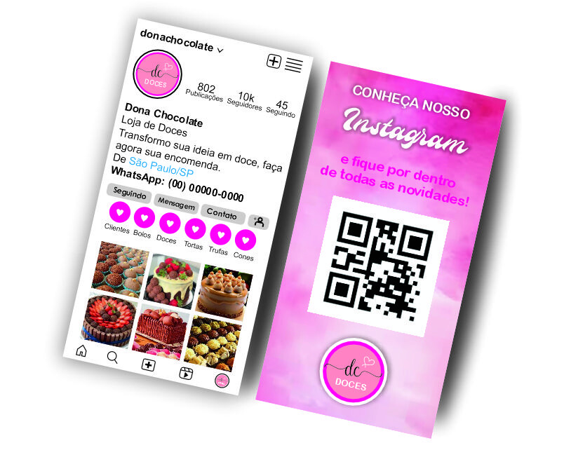 Cartão de Visita Personalizado Feed Instagram - 500 Cartões