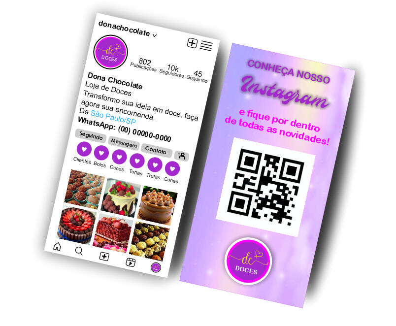 Cartão de Visita Personalizado - Feed Instagram - 1.000 Un.