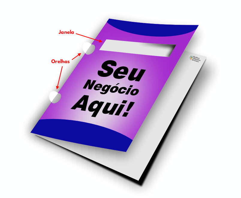 Pasta Personalizada com Orelha e Janela - 100 Unidades