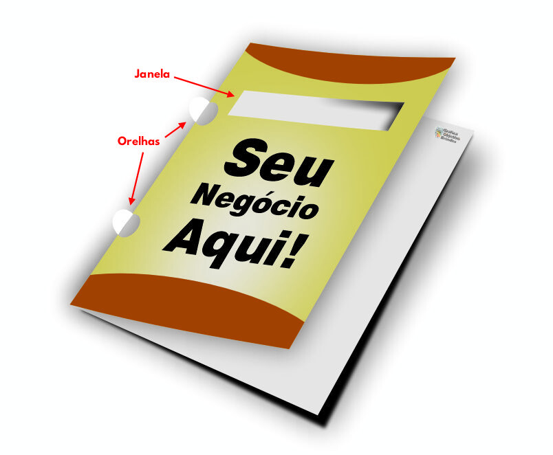 Pasta Personalizada com Orelha e Janela - 50 Unidades