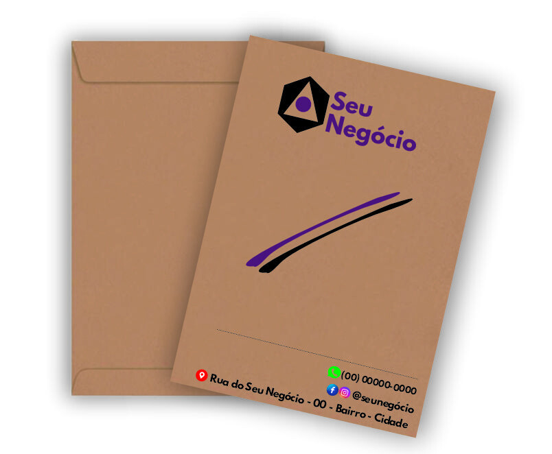 Envelope Kraft Personalizado 1 Lado 25x17,6cm (50 unidades)
