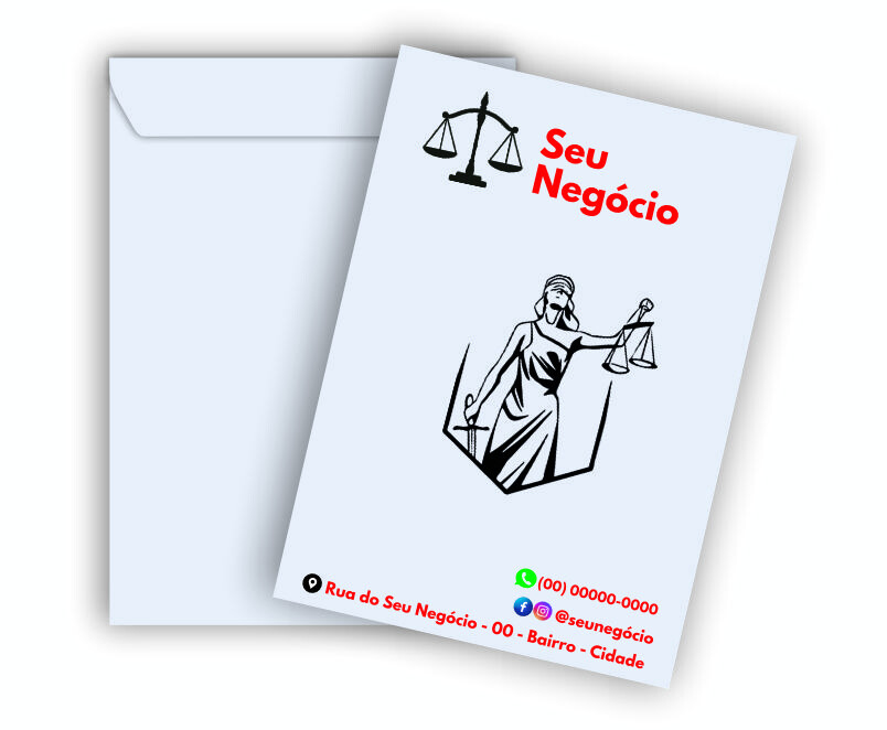 Envelope Branco Personalizado 1 Lado - 25x17,6cm (100 unidades)
