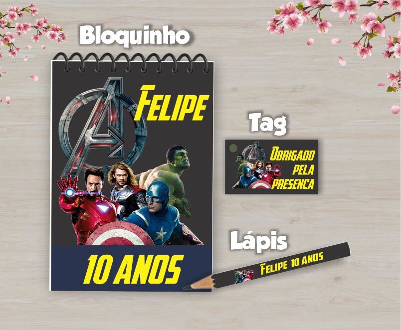 Kit Personalizado com Bloquinho + Mini lápis + Tag