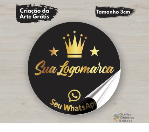 1.000 Etiquetas Adesivas Personalizadas - 3cm