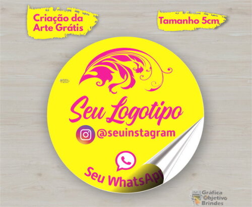 1.000 Etiquetas Adesivas Personalizadas 5cm