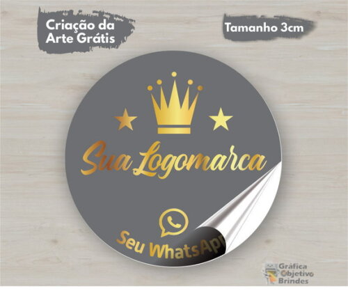 100 Etiquetas Adesivas Personalizadas 3cm