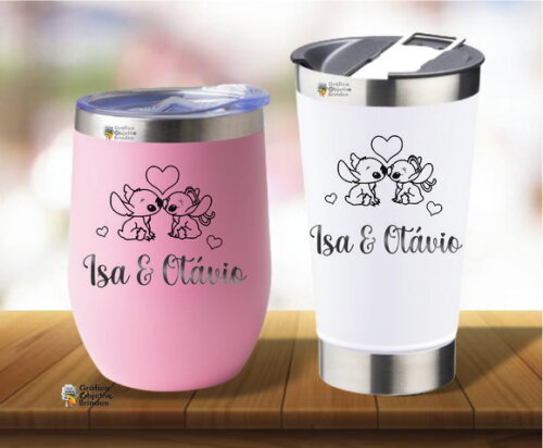 2 Copos Térmicos Personalizados Casal