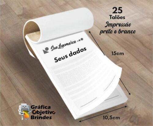 25 Talões Personalizados com 100 Folhas Cada